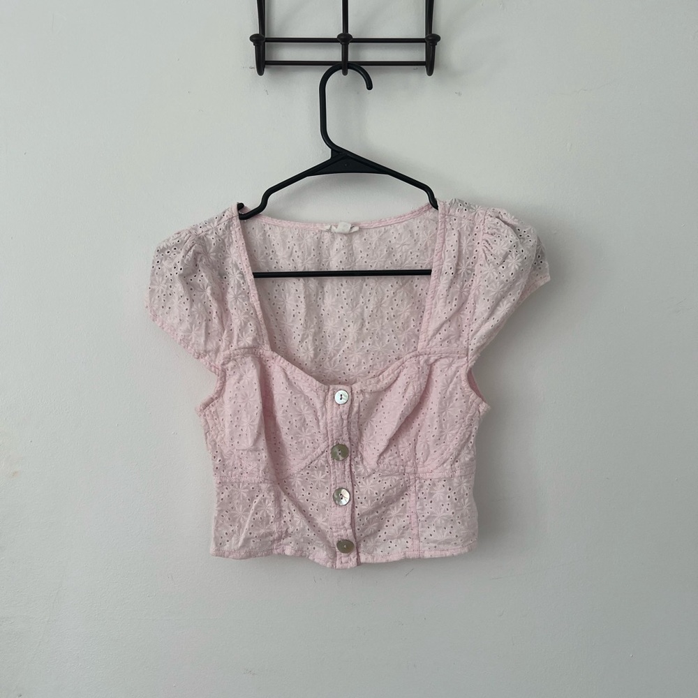 Cotton Candy LA pink crop top